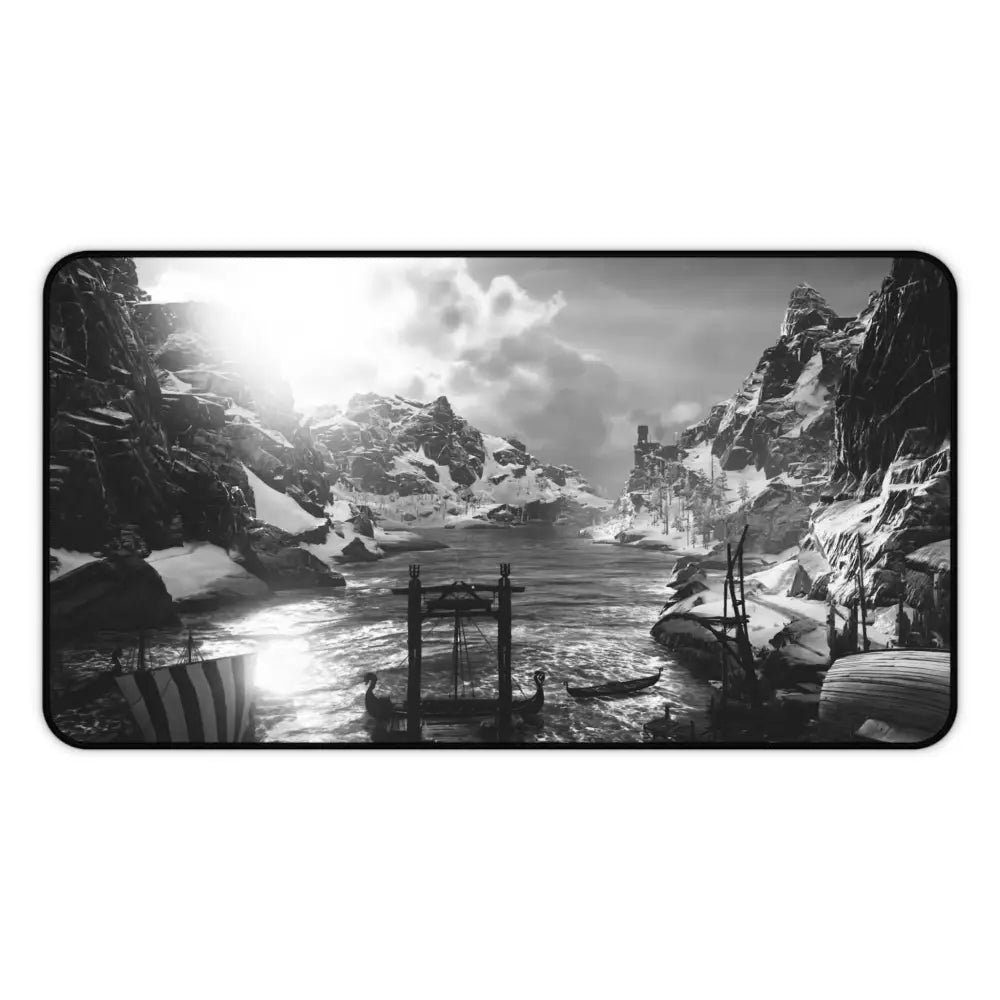 Gaming Desk Mat – Large Viking Desk Mat with Non Slip Surface & Durable Edges 12" × 22" Mousepad