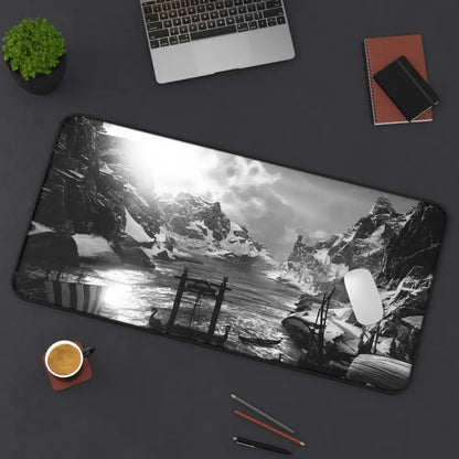 Gaming Desk Mat – Large Viking Desk Mat with Non Slip Surface & Durable Edges 16" × 32" Mousepad