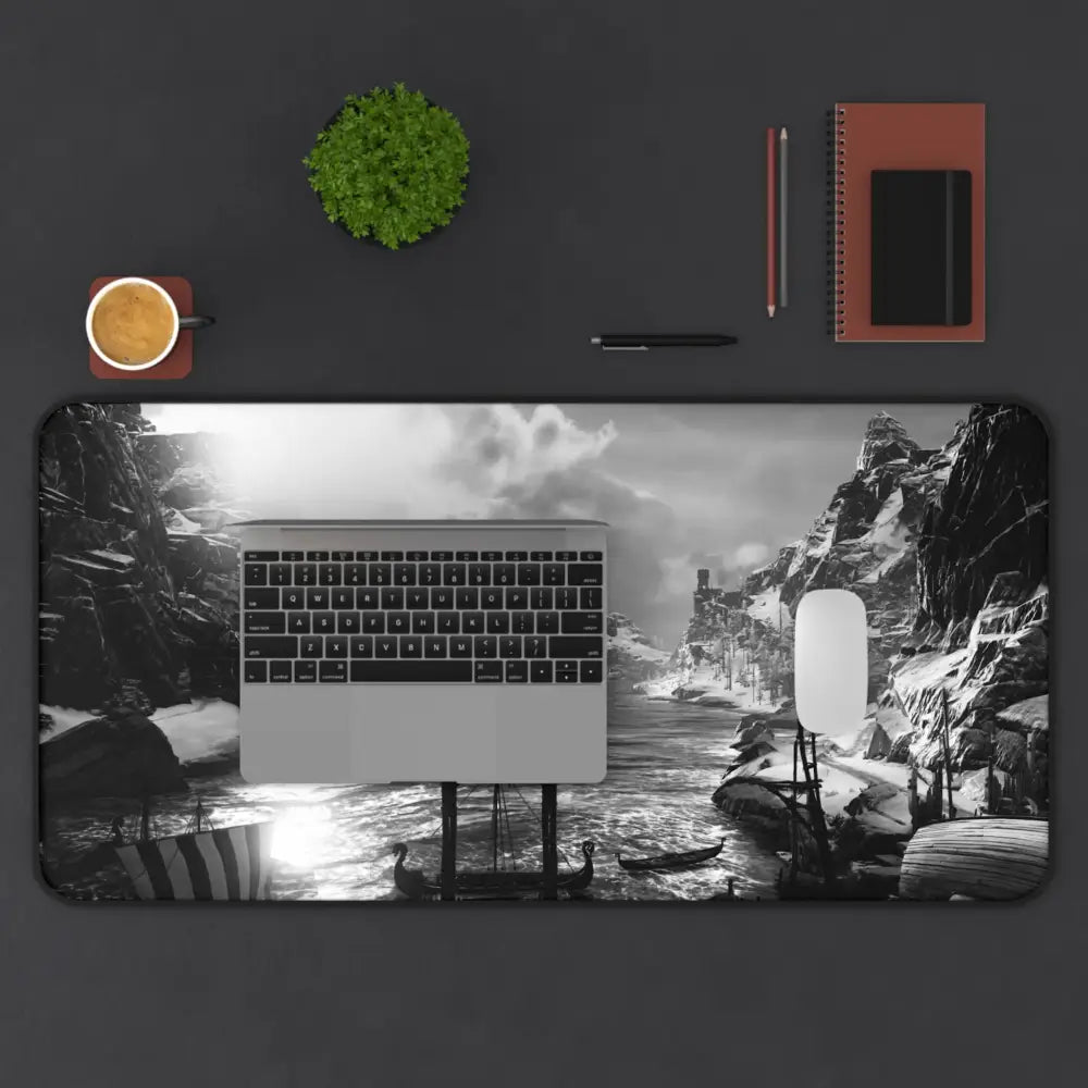 Gaming Desk Mat – Large Viking Desk Mat with Non Slip Surface & Durable Edges Mousepad