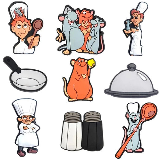 Ratatouille cartoon series Shoe Charms Designer for Shoe Accessories Classic Clog Kids - Gapo Goods - Charms