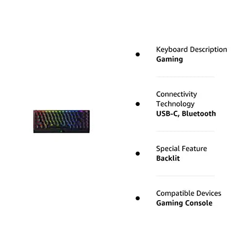 Wireless Mechanical Keyboard - Razer BlackWidow V3 Mini 65% Compact RGB Backlit Gaming Accessories