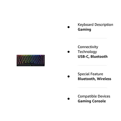 Wireless Mechanical Keyboard - Razer BlackWidow V3 Mini 65% Compact RGB Backlit Gaming Accessories