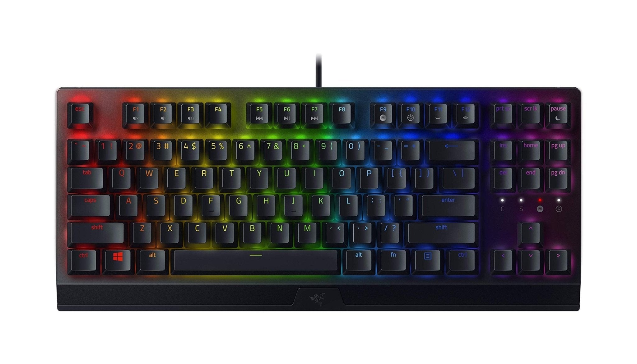 Razer BlackWidow V3 Tenkeyless Mechanical Gaming Keyboard: Razer Mechanical Switches - Chroma RGB Lighting - Compact Form Factor - Programmable Macro Functionality - USB Passthrough (Renewed) - Gapo Goods - 