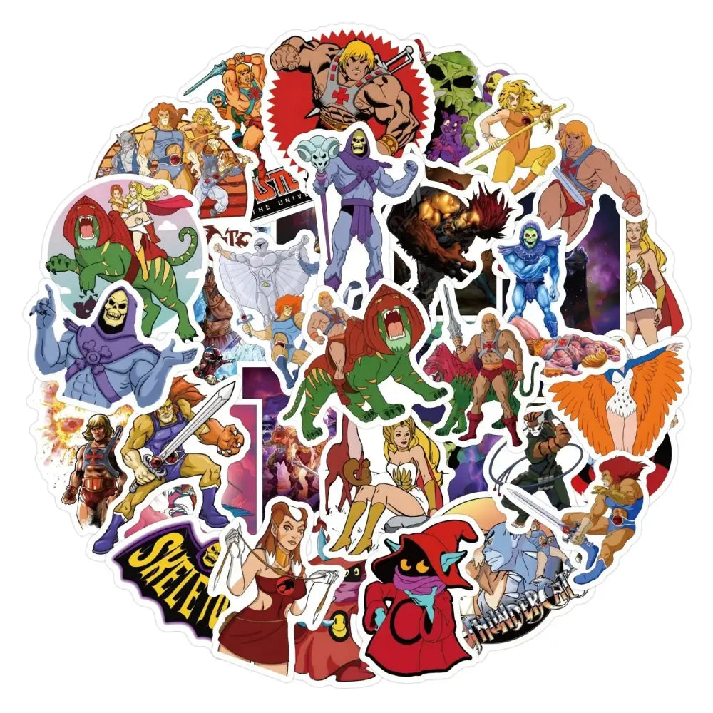 Thundercats Stickers - 50 Piece Cartoon & He-Man Decals | Retro Anime Style Paper products
