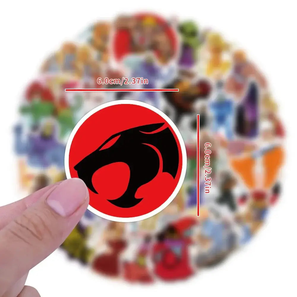 Thundercats Stickers - 50 Piece Cartoon & He-Man Decals | Retro Anime Style Paper products