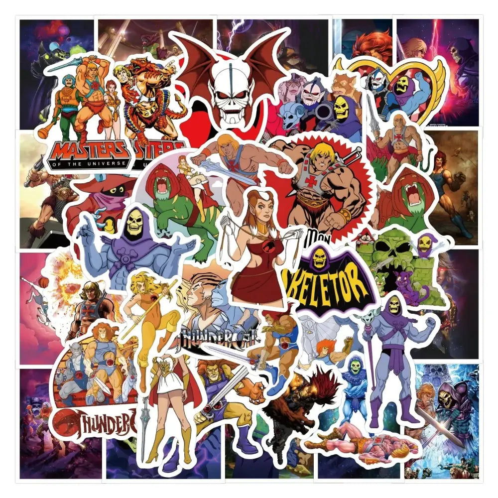 Thundercats Stickers - 50 Piece Cartoon & He-Man Decals | Retro Anime Style Paper products