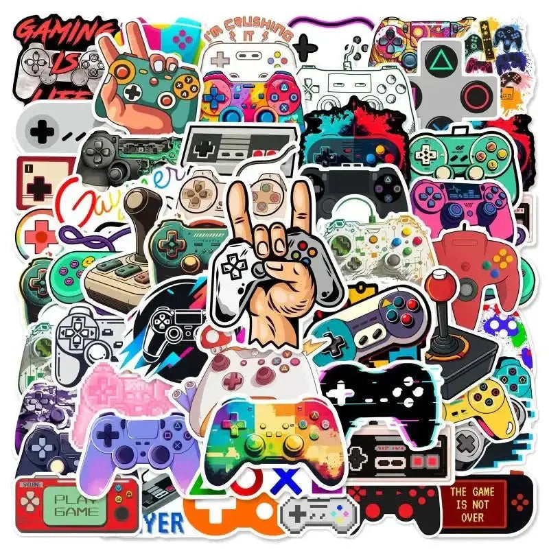 Retro Gamepad Stickers - Durable Vinyl Vintage Sticker Decals for Gadgets 25pcs random Paper products