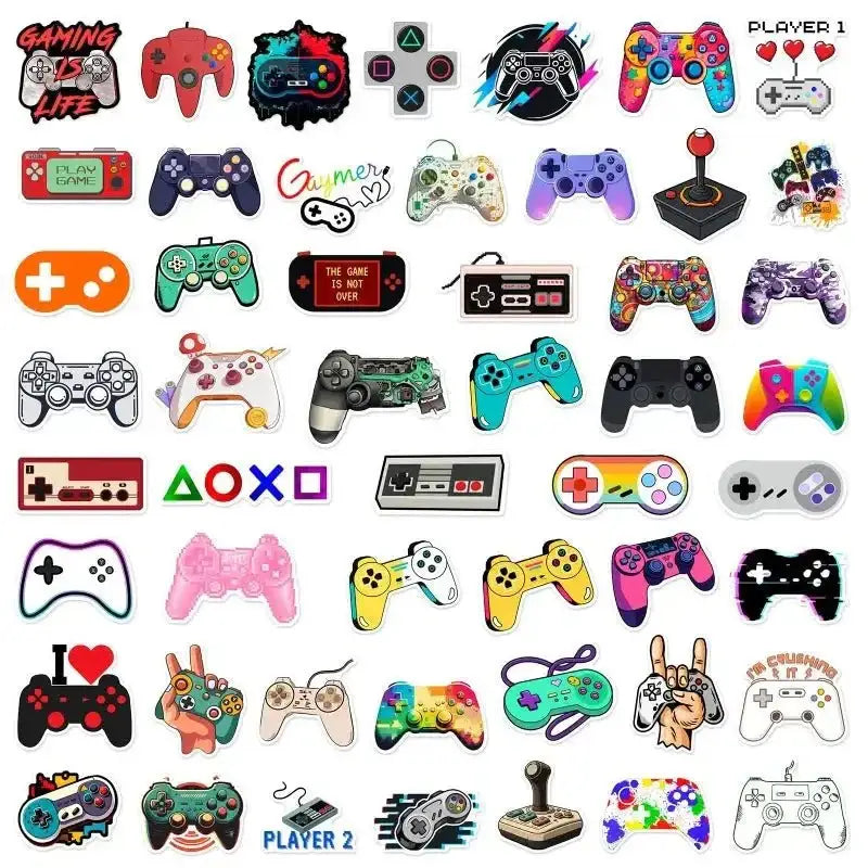 Retro Gamepad Stickers - Durable Vinyl Vintage Sticker Decals for Gadgets Paper products