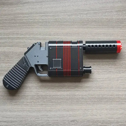 Rey Blaster Replica – Fully Assembled Movie Prop Blaster with Movable Trigger Graphite (red lines) Collectible