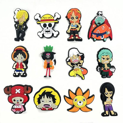 Japanese Anime One Piece Shoe Charms Cartoon Shoe accessories 12pcs a set