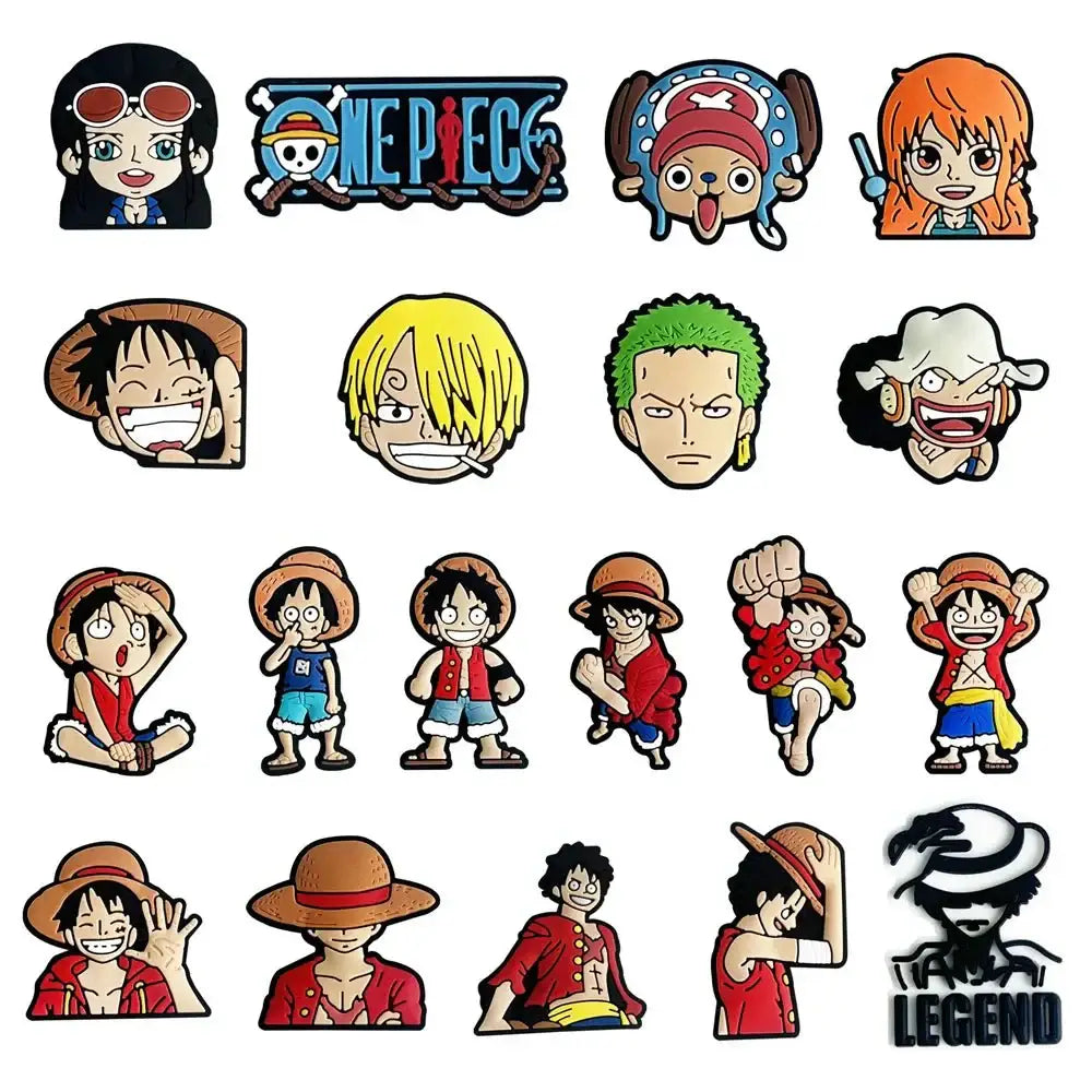 Japanese Anime One Piece Shoe Charms Cartoon Shoe accessories 19pcs a set
