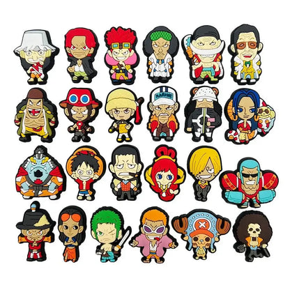 Japanese Anime One Piece Shoe Charms Cartoon Shoe accessories 24pcs a set