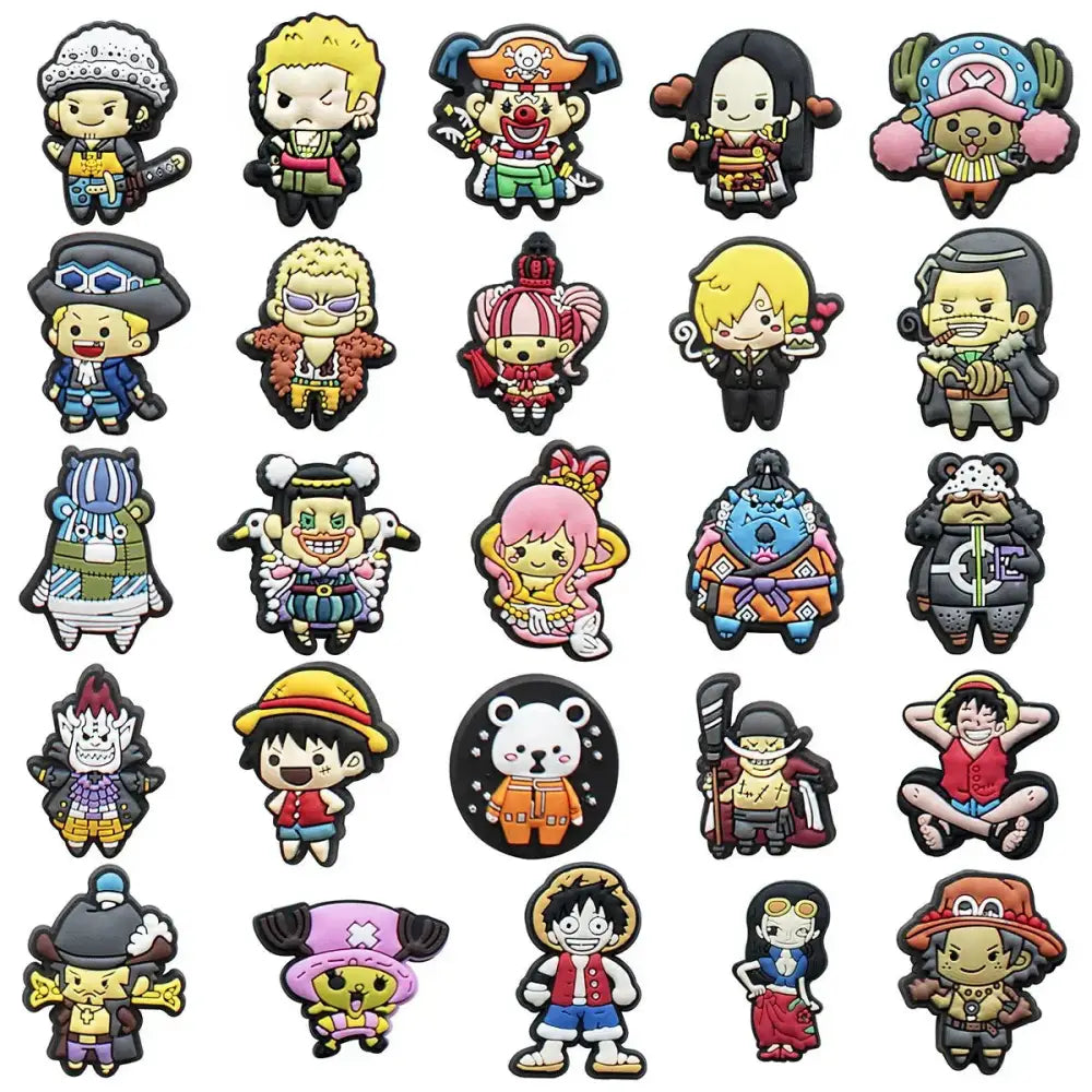Japanese Anime One Piece Shoe Charms Cartoon Shoe accessories 25pcs a set