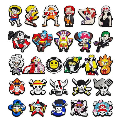 Japanese Anime One Piece Shoe Charms Cartoon Shoe accessories 27pcs a set