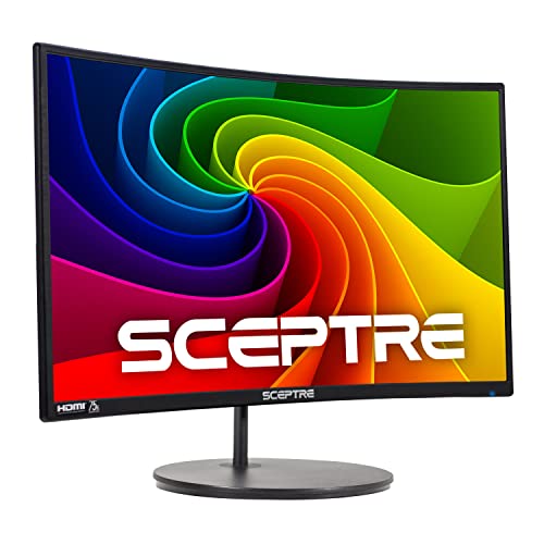 Sceptre Curved 24 - inch Gaming Monitor 1080p R1500 98% sRGB HDMI x2 VGA Build - in Speakers, VESA Wall Mount Machine Black (C248W - 1920RN Series) - Gapo Goods - 