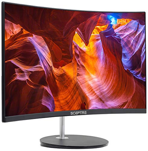 Sceptre Curved 24 - inch Gaming Monitor 1080p R1500 98% sRGB HDMI x2 VGA Build - in Speakers, VESA Wall Mount Machine Black (C248W - 1920RN Series) - Gapo Goods - 