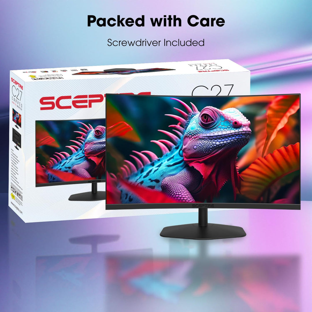 Sceptre Curved 24 - inch Gaming Monitor 1080p R1500 98% sRGB HDMI x2 VGA Build - in Speakers, VESA Wall Mount Machine Black (C248W - 1920RN Series) - Gapo Goods - 