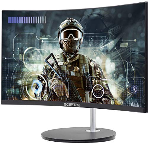 Sceptre Curved 24 - inch Gaming Monitor 1080p R1500 98% sRGB HDMI x2 VGA Build - in Speakers, VESA Wall Mount Machine Black (C248W - 1920RN Series) - Gapo Goods - 