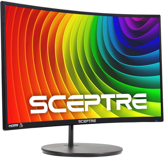 Sceptre Curved 24 - inch Gaming Monitor 1080p R1500 98% sRGB HDMI x2 VGA Build - in Speakers, VESA Wall Mount Machine Black (C248W - 1920RN Series) - Gapo Goods - 