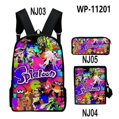 Shooting Game Splatoon 3 Backpacks Children Bookbag School Bag Mochila Boys/Girls Daily Shoulder Set Pencil Croobody Custom - Gapo Goods - 