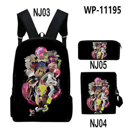 Shooting Game Splatoon 3 Backpacks Children Bookbag School Bag Mochila Boys/Girls Daily Shoulder Set Pencil Croobody Custom - Gapo Goods - 