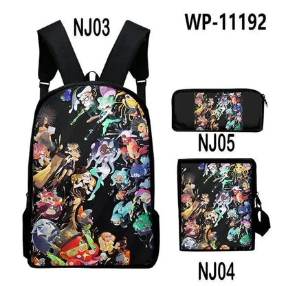 Shooting Game Splatoon 3 Backpacks Children Bookbag School Bag Mochila Boys/Girls Daily Shoulder Set Pencil Croobody Custom - Gapo Goods - 