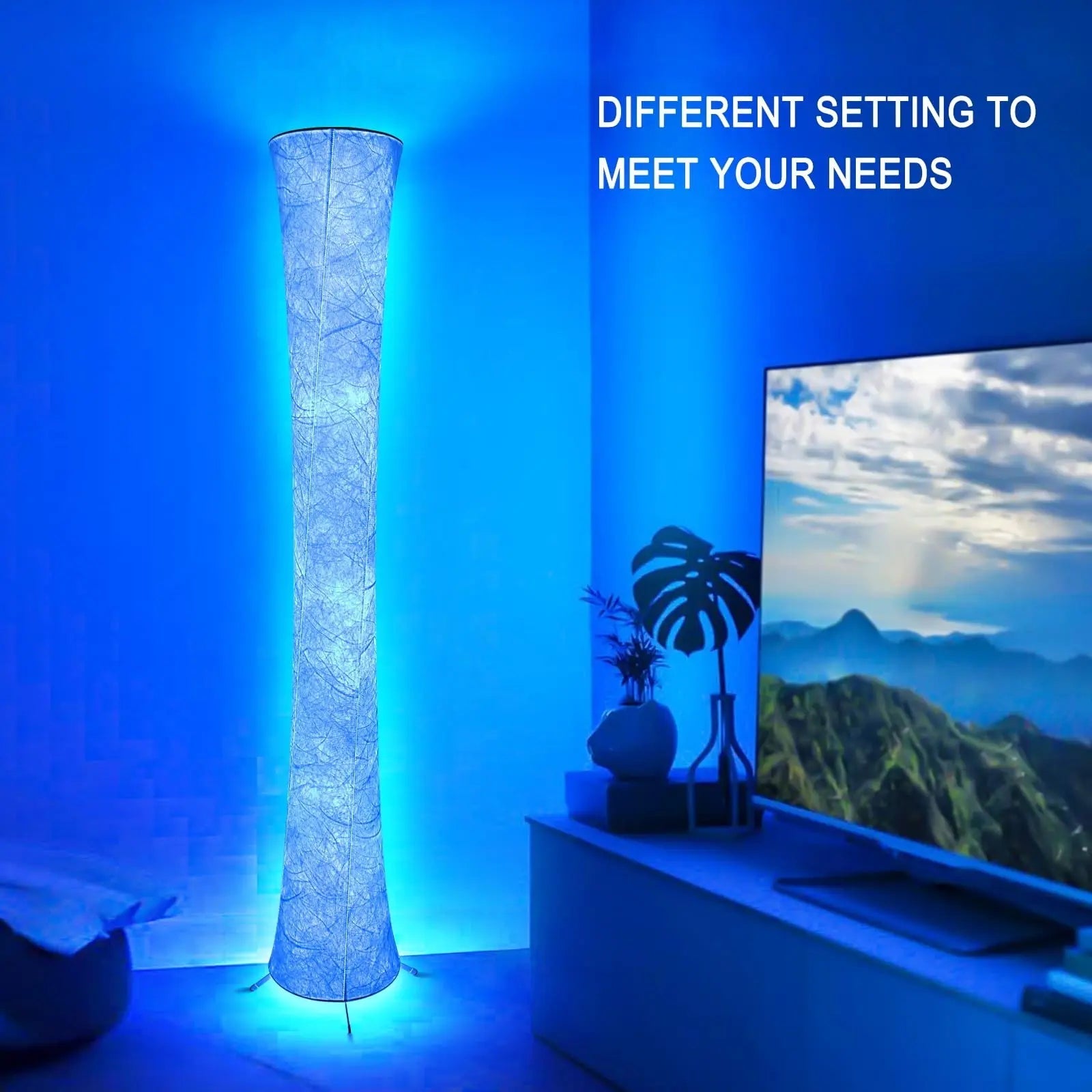 Smart Led Floor Lamps, RGB Color Changing with APP & Remote Control, 62 Inch DIY Mode Music Sync Standing Modern Corner Lamp Decor for Living Room Bedroom Game, 1 Piece - Gapo Goods - 