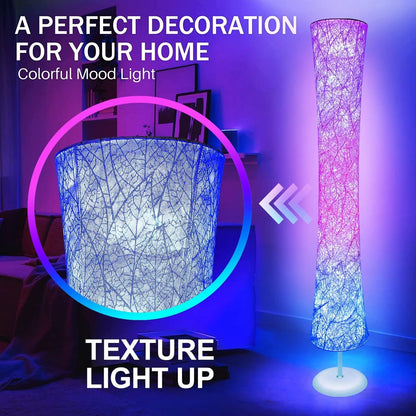 Smart Led Floor Lamps, RGB Color Changing with APP & Remote Control, 62 Inch DIY Mode Music Sync Standing Modern Corner Lamp Decor for Living Room Bedroom Game, 1 Piece - Gapo Goods - 