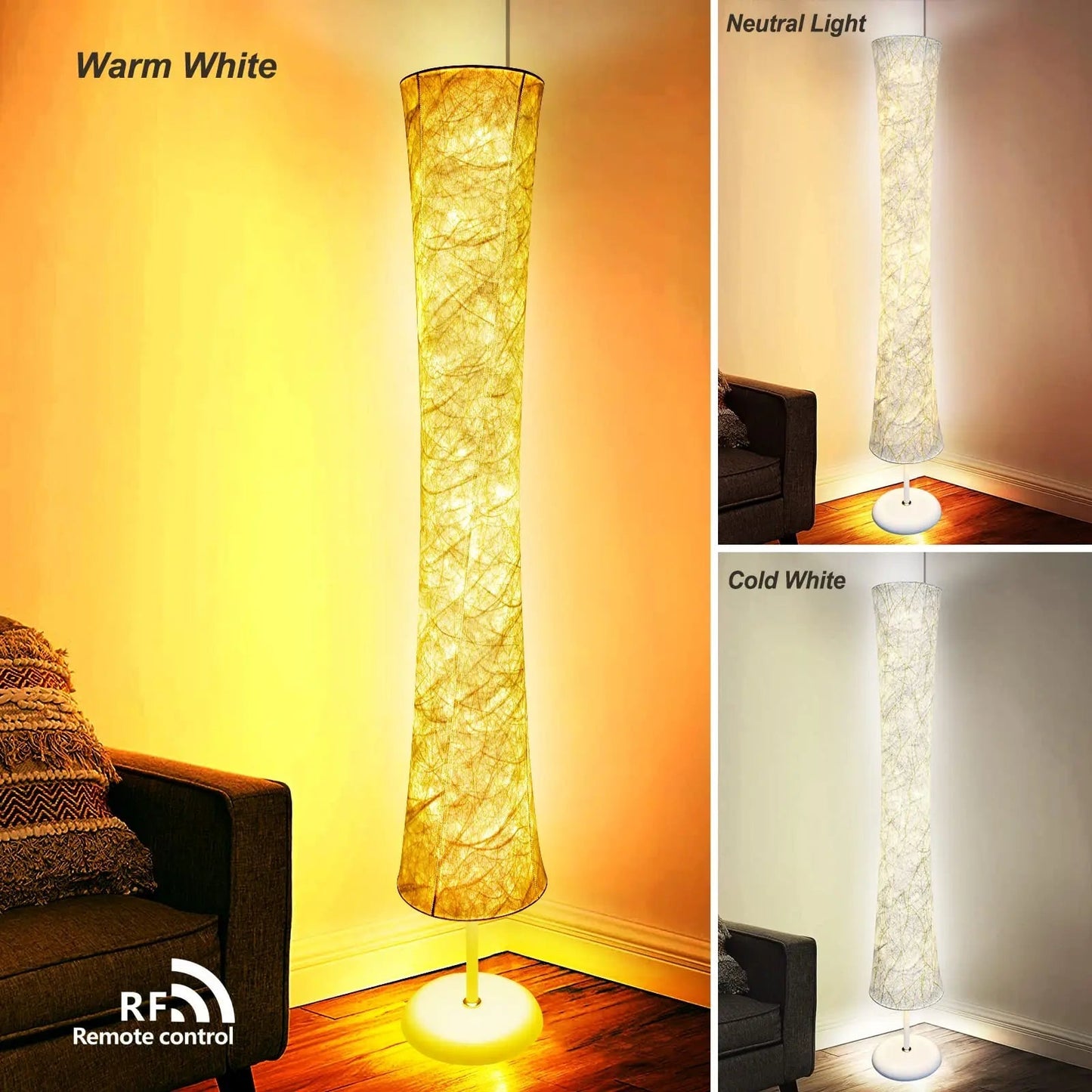 Smart Led Floor Lamps, RGB Color Changing with APP & Remote Control, 62 Inch DIY Mode Music Sync Standing Modern Corner Lamp Decor for Living Room Bedroom Game, 1 Piece - Gapo Goods - 