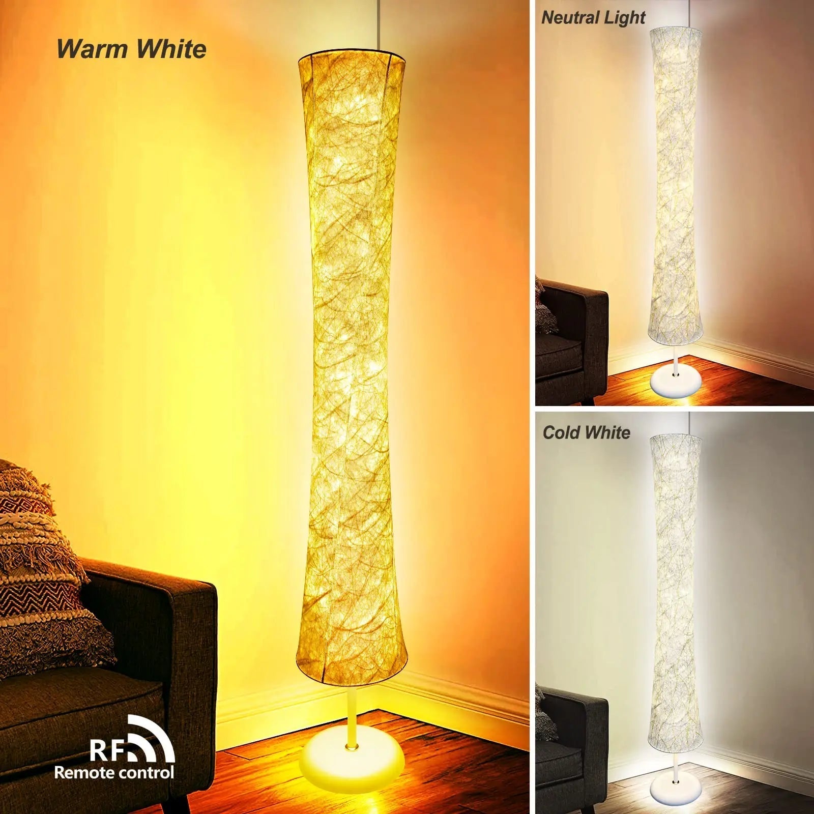 Smart Led Floor Lamps, RGB Color Changing with APP & Remote Control, 62 Inch DIY Mode Music Sync Standing Modern Corner Lamp Decor for Living Room Bedroom Game, 1 Piece - Gapo Goods - 