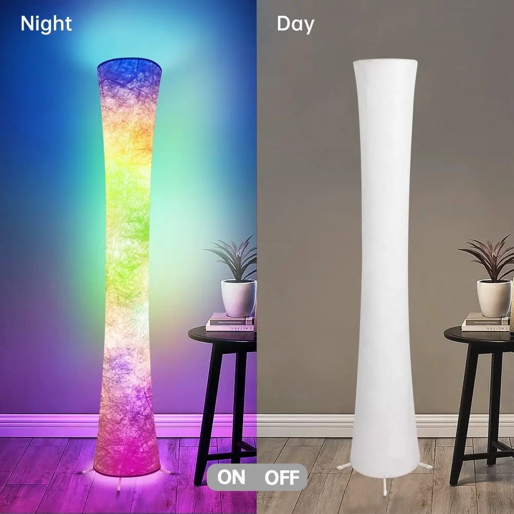Smart Led Floor Lamps, RGB Color Changing with APP & Remote Control, 62 Inch DIY Mode Music Sync Standing Modern Corner Lamp Decor for Living Room Bedroom Game, 1 Piece - Gapo Goods - 