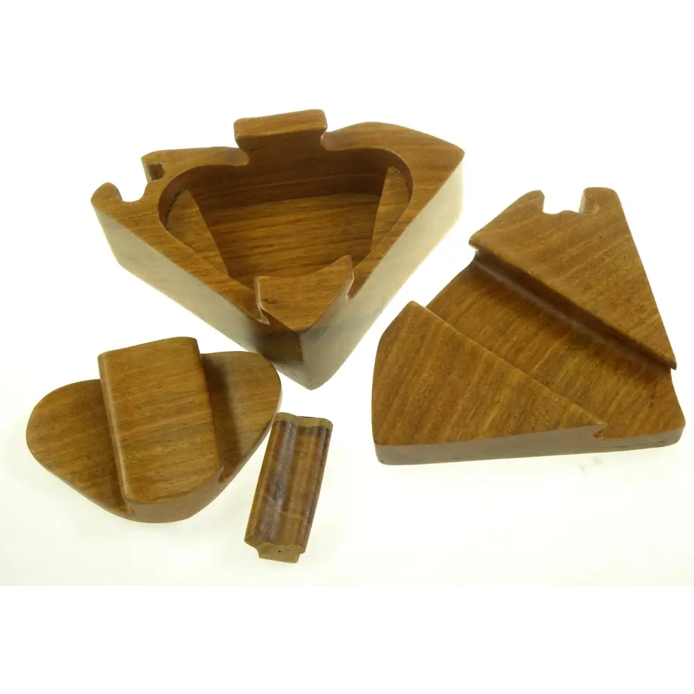 Wooden Puzzle Box – Handcrafted Intarsia Wood Art with Secret Compartment Collectible