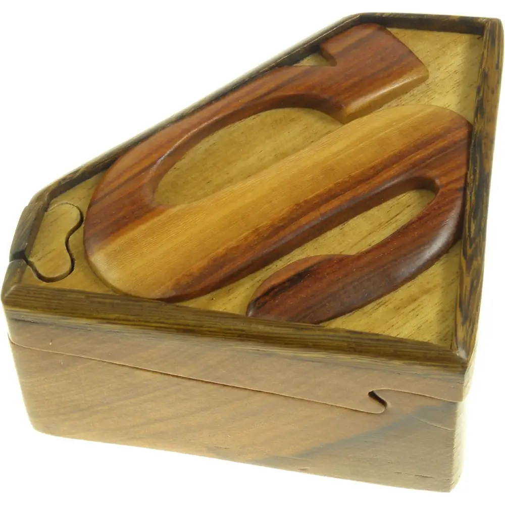 Wooden Puzzle Box – Handcrafted Intarsia Wood Art with Secret Compartment Collectible