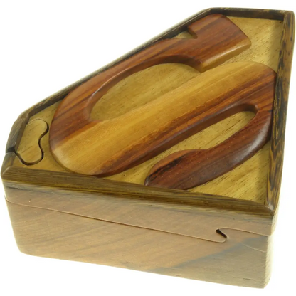 Wooden Puzzle Box – Handcrafted Intarsia Wood Art with Secret Compartment Collectible