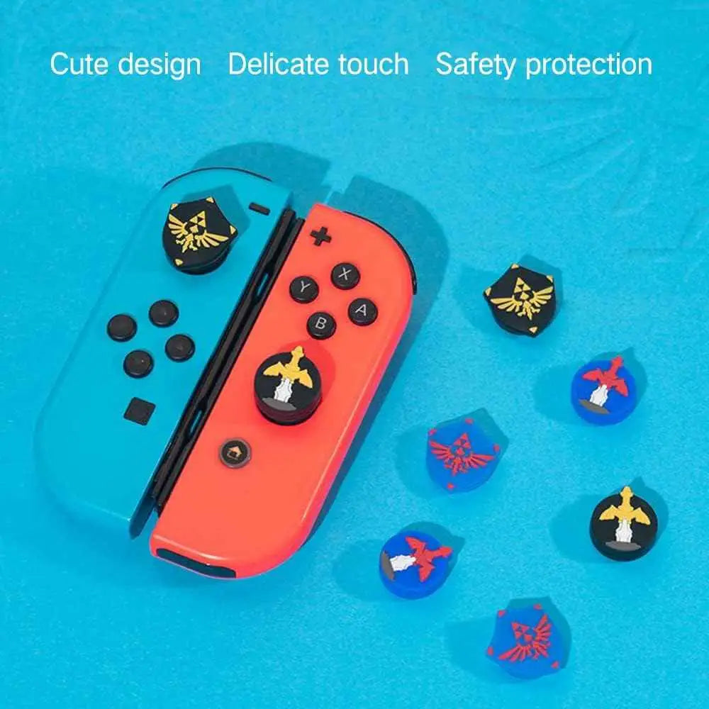 Switch Thumb Grip Caps - Cute Zelda Soft Silicone Joystick Covers for Nintendo OLED/Lite Gaming Accessories