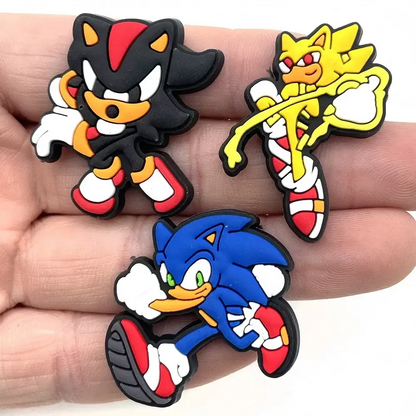 Sonic Croc Charms - 20-Piece Charm Set | Kids Shoe Decorations & Accessories Charms