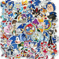 Sonic Fandom Stickers - 50 Piece Sticker Pack | Cartoon & Graffiti Decals army green Paper products