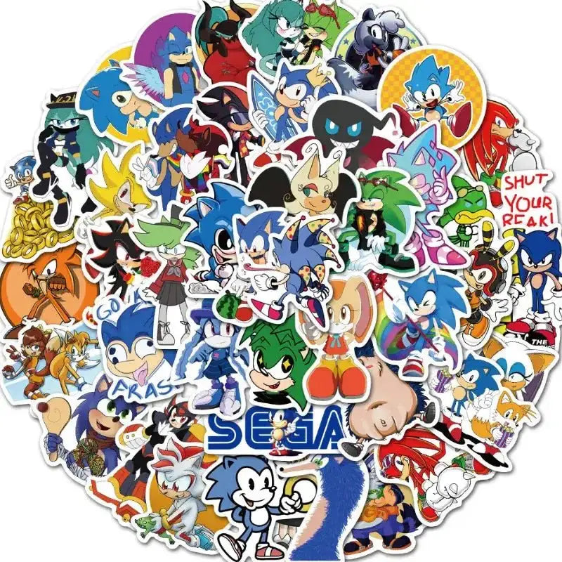 Sonic Fandom Stickers - 50 Piece Sticker Pack | Cartoon & Graffiti Decals Paper products