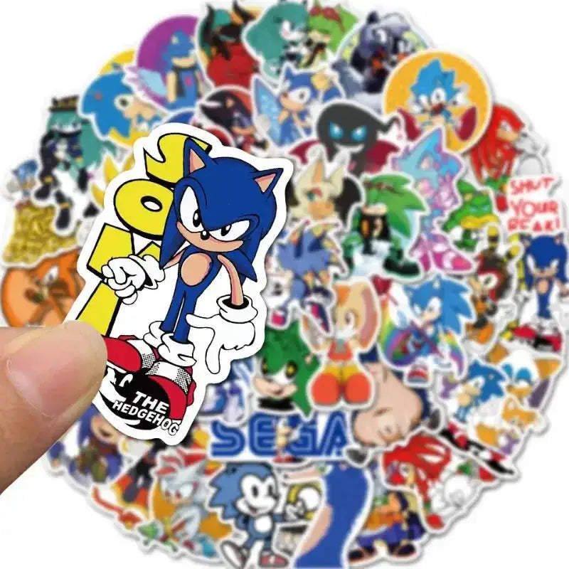Sonic Fandom Stickers - 50 Piece Sticker Pack | Cartoon & Graffiti Decals Paper products