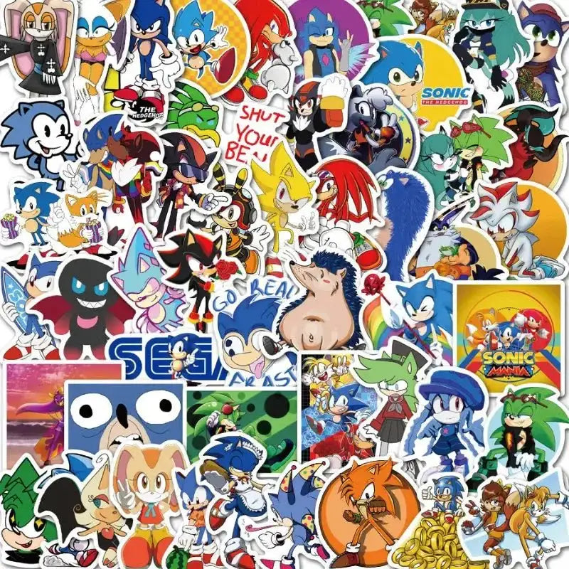 Sonic Fandom Stickers - 50 Piece Sticker Pack | Cartoon & Graffiti Decals Paper products