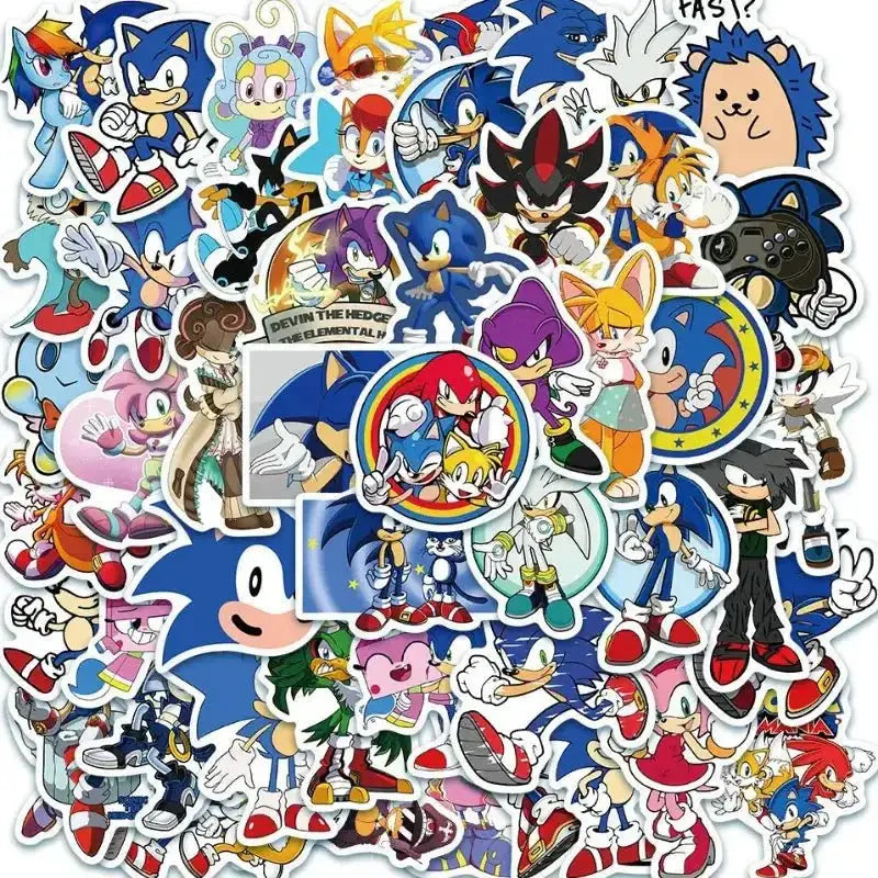 Sonic Fandom Stickers - 50 Piece Sticker Pack | Cartoon & Graffiti Decals Paper products