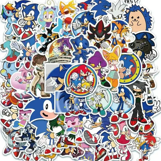 Sonic Fandom Stickers - 50 Piece Sticker Pack | Cartoon & Graffiti Decals Paper products