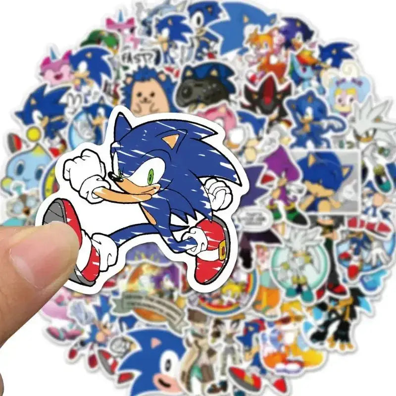 Sonic Fandom Stickers - 50 Piece Sticker Pack | Cartoon & Graffiti Decals Paper products