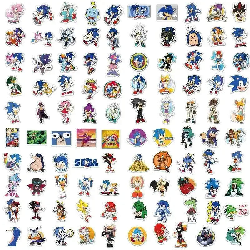 Sonic Fandom Stickers - 50 Piece Sticker Pack | Cartoon & Graffiti Decals Paper products