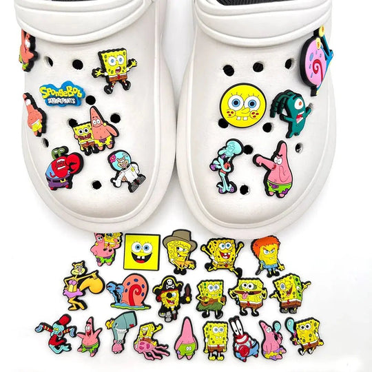 SpongeBob Shoe Charms - Cartoon Sandal Decorations for Clogs and Pins - PVC Accessories - Gapo Goods - Charms