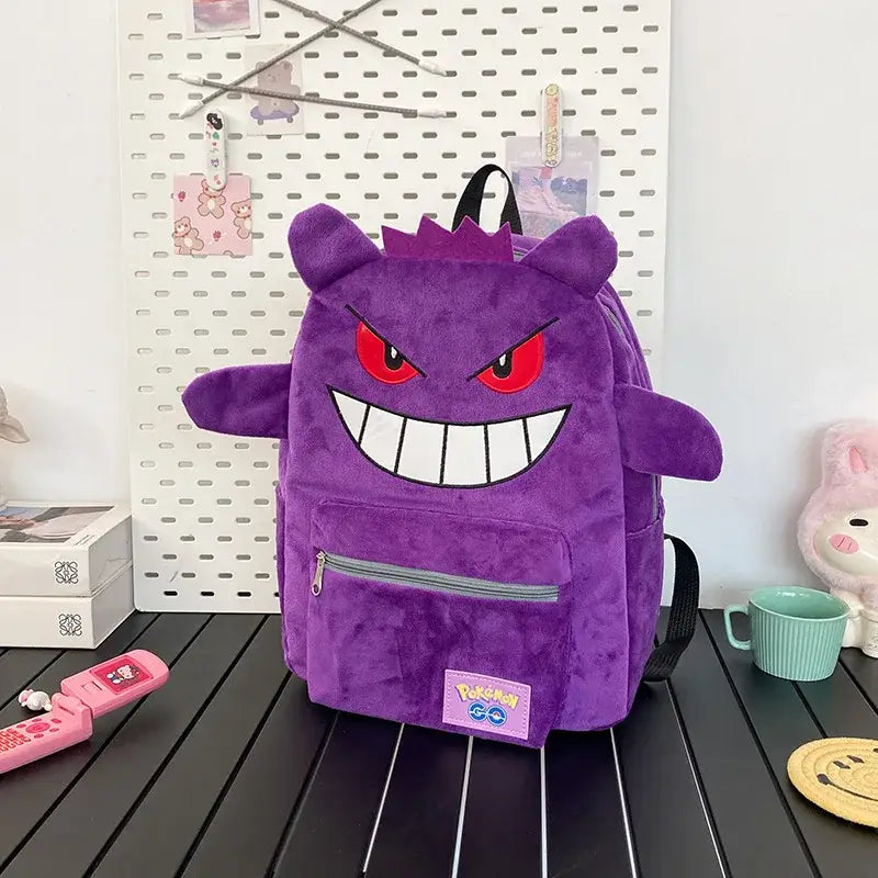 Gengar Backpack - Haunted Purple Pokemon Backpack | Cool School Bag Backpack