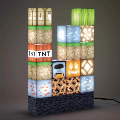 Minecraft Night Light – LED Block Lamp | Custom Stackable Light Blocks for Gaming Room Home Decor
