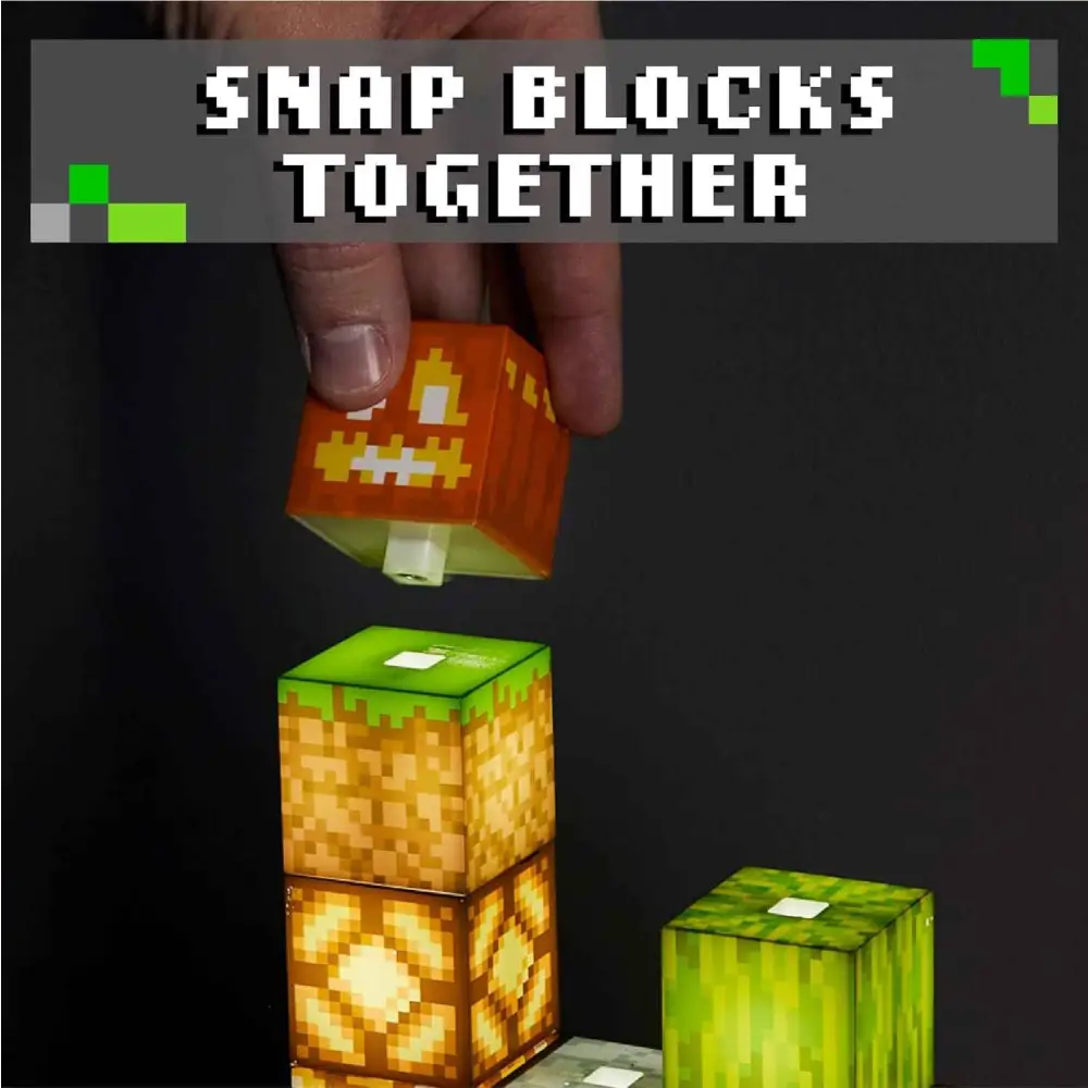Minecraft Night Light – LED Block Lamp | Custom Stackable Light Blocks for Gaming Room Home Decor