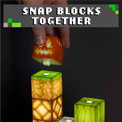 Minecraft Night Light – LED Block Lamp | Custom Stackable Light Blocks for Gaming Room Home Decor