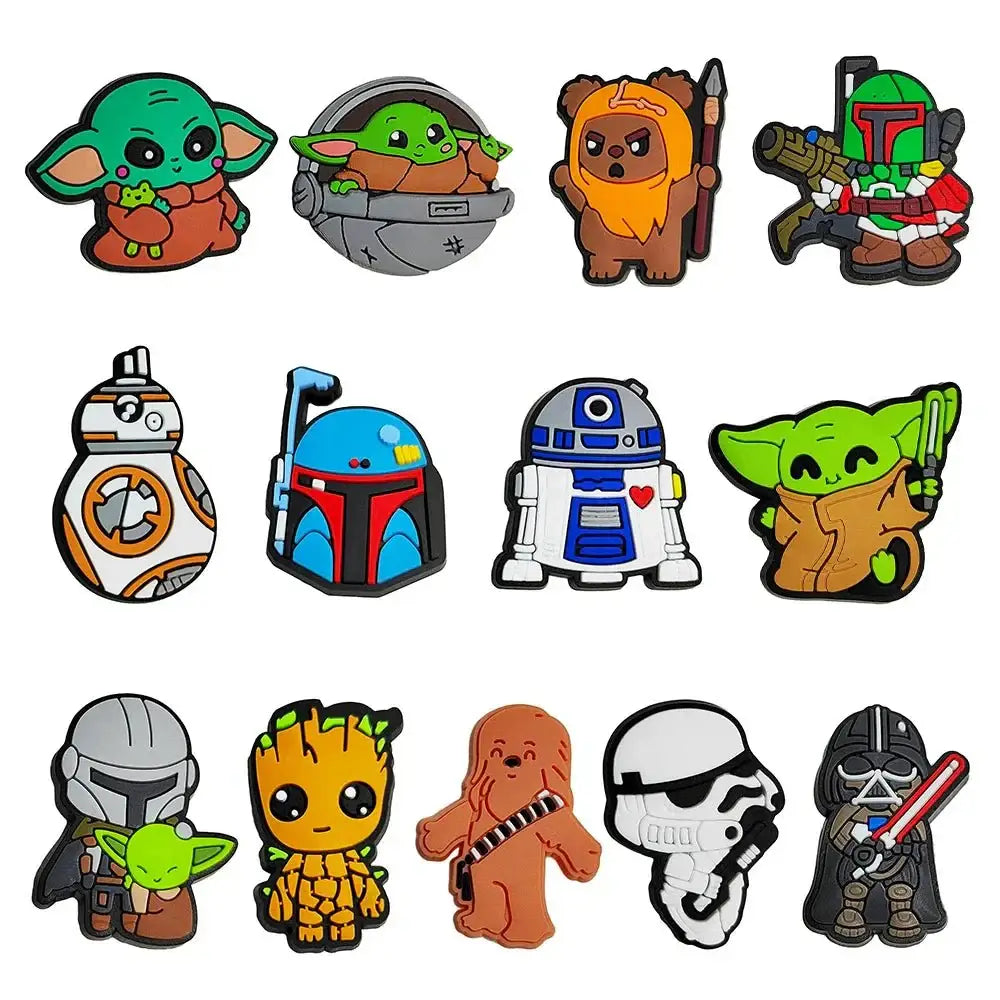 Star Wars Shoe Charms – Cartoon Sandal Clips & Secure Buckle Accessories 13pcs a set Charms